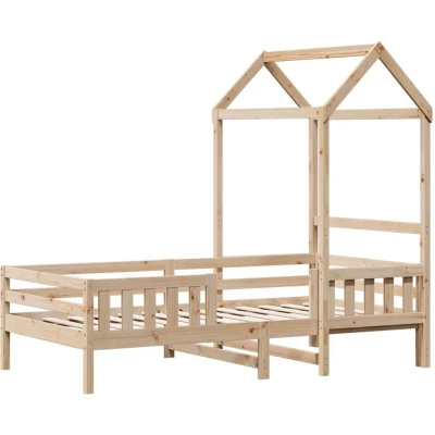 Image of vidaXL Bed Frame with Roof without Mattress 75x190 cm Small Single