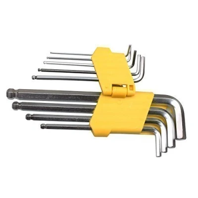 Image of 9 Piece Durable Reinforced Toughened Metric Ball Ended Hex Allen Key Wrench Set