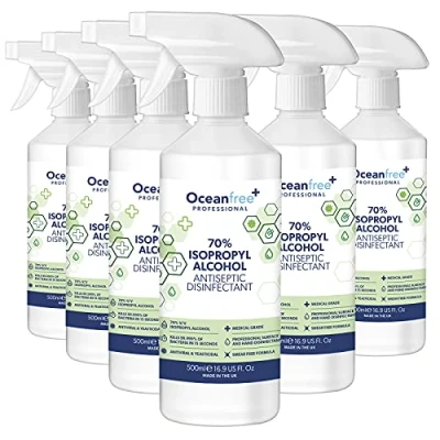 Image of IPA Disinfectant Rubbing Isopropyl Alcohol 500ml Kills 99% Bacteria, Germs Sanitiser Sanitizer (Pack of 6)