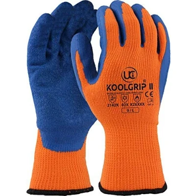 Image of UCi KOOLgrip™ Thermo Star Latex Palm Coated Thermal Cold Winter Grip Gloves (10 XL, Orange)