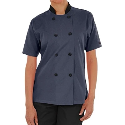 Image of Short Sleeves Only Women&#039;s Ladies Chef&#039;s Coat Jacket (XXL (for Bust 42 43), Grey)