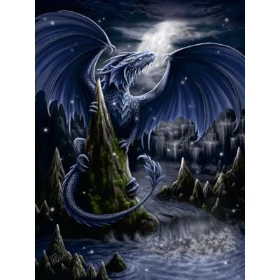 Image of Ravensburger 12000731 Pz Dragon bleu 1500 pieces jigsaw Puzzle for adults and kids age 14 years up, fantasy