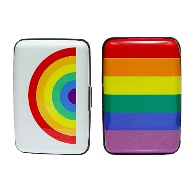 Image of Puckator Somewhere Rainbow Contactless Protection Card Case Holder Wallet RFID for Men Small Women Credit Thin Minimalist Slim Purse