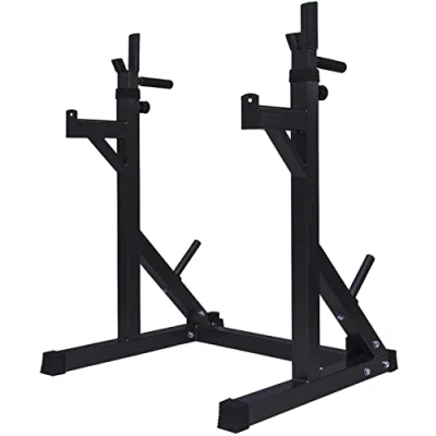Image of Adjustable Squat Rack Power Weight Lifting Barbell Frame Dip Station Bench Press Stands Home Gym Height 300KG Max Load