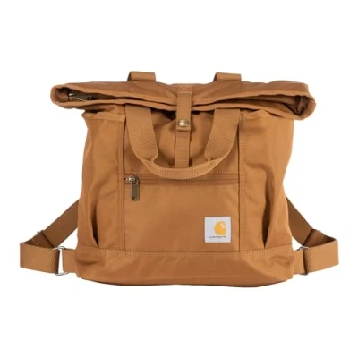 Image of Carhartt Unisex&#039;s, Durable Bag with Adjustable Straps and Laptop Sleeve, Convertible Backpack Tote Brown, One Size