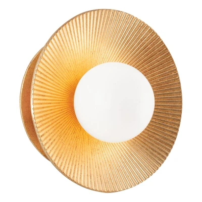 Image of Emerald 1 Light Wall Sconce Vintage Gold Leaf