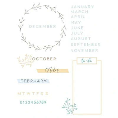 Image of Sizzix Clear 35PK Journal Stamps by Lisa Jones, 665498, Multicolour, One Size