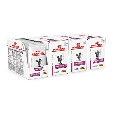 Image of ROYAL CANIN Renal Veterinary Health Nutrition Cat Food Wet Chicken 48 x 85g pouches