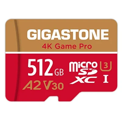 Image of [5 Yrs Free Data Recovery] GIGASTONE 512GB Micro SD Card, Game Pro MAX, Up to 160/100 MB/s, MicroSDXC Memory Card for Nintendo Switch, SteamDeck, 4K UHD Video, UHS I A2 V30 U3 C10 with Adapter