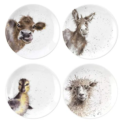 Image of Wrendale Designs Set of 4 Farmyard Animal Coupe Plates