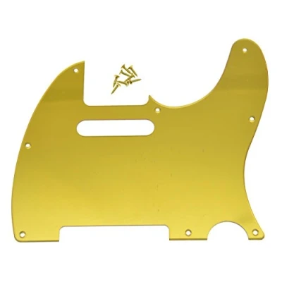 Image of KAISH 8 Hole Tele Style Pickguard TL Guitar Pick Guard Scratch Plate for Tele/Telecaster Gold Mirror