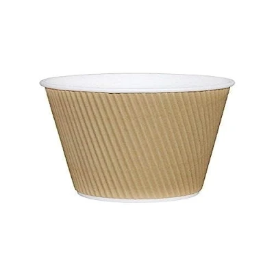 Image of 500x Fiesta Hot Cup Ripple Wall Kraft Light Brown 12oz Take Away Travel