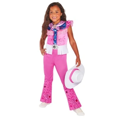 Image of Rubie&#039;s 1001124S000 Barbie Cowgirl Classic Inf Costume Kids Fancy Dress, Girls, Pink, 7 8 Years