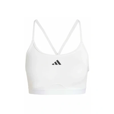 Image of adidas Women&#039;s AeroReact Training 3Stripes Bra, White, S