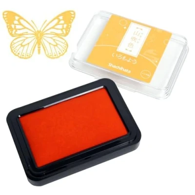 Image of IROMOYO Stamp PAD, for Journaling and Scrapbooking Traditional Japanese Ink Colour, Oil Based pad Chrome Yellow, Speedy Drying Time