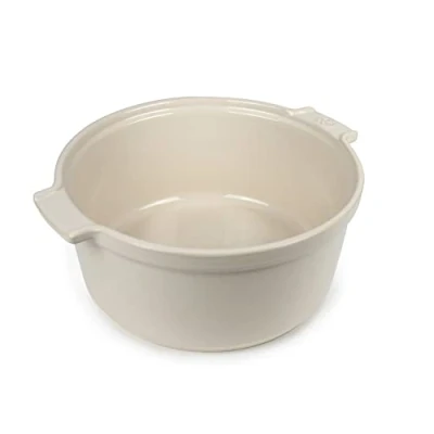 Image of Peugeot Appolia Soufflé Dish Ceramic Ovenware with Handles Ecru, 22 cm, 2.4 Liter