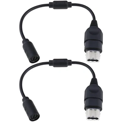 Image of YINETTECH 2PCS Controller Breakaway Cable Compatible with Microsoft Xbox Consoles Converter Adapter Cord Games Accessories 26cm