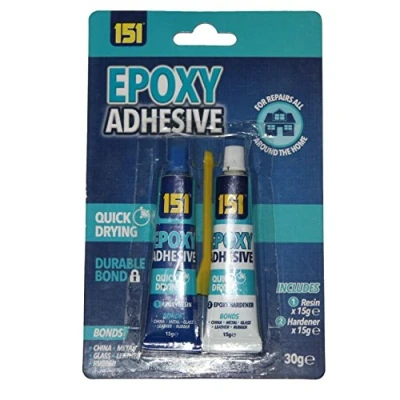 Image of Two Part Epoxy Adhesive Glue Quick Drying 2X 15ml Resin &amp; Hardener