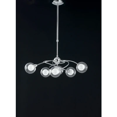 Image of BLOG 6 Light Multi Arm Pendant Ceiling Chrome 72x72cm