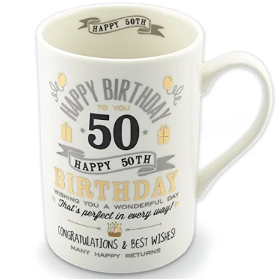 Image of Widdop Bingham Signography 50th Birthday China Mug XCM24550