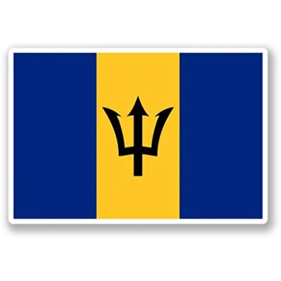 Image of 2 x 10cm/100mm Barbados Flag Window Cling Sticker Car Van Campervan Glass #4414