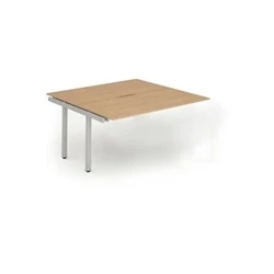 Image of Evolve B2B Ext Kit Silver Frame Bench Desk 1200 Beech BE218