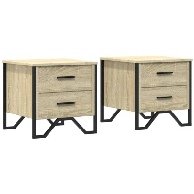 Image of vidaXL Bedside Cabinets 2 pcs Sonoma Oak 40x41x40 cm Engineered Wood
