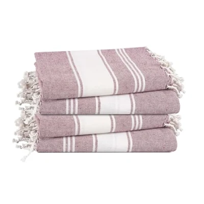 Image of LANE LINEN Beach Towels 4 Pack 100% Cotton Oversized, Pre Washed Extra Large Towel, Quick Dry No Sand Pool For Adults, 39&quot;x71&quot; Wistful Mauve