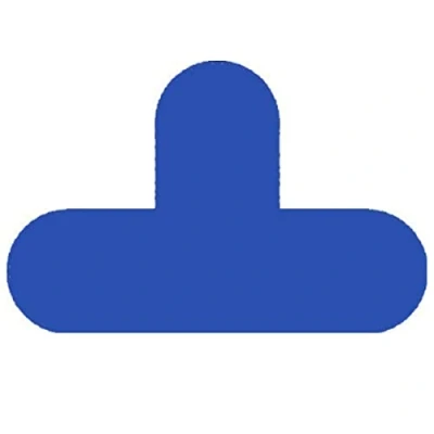 Image of Floor Signalling BLUE T Sign 200mm high x 300mm wide, Colour Pack of 10