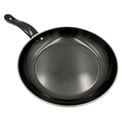Image of Non Stick Frying Pan 25cm Carbon Steel Suitable For Halogen, Electric, Gas and Solid Hobs Strong Heat Resistant Handle PTFE Coating Easy Cleaning Kitchen