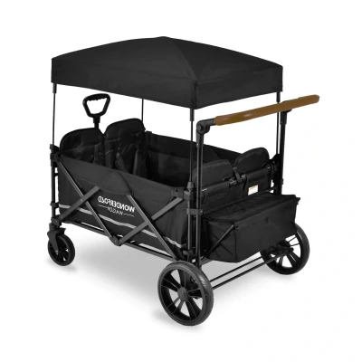 Image of Wonderfold X4 Push &amp; Pull Quad Stroller Wagon Pitch Black