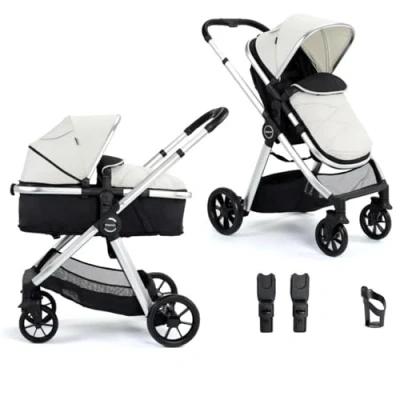 Image of Babymore Mimi 2 in 1 Pram Pushchair Silver