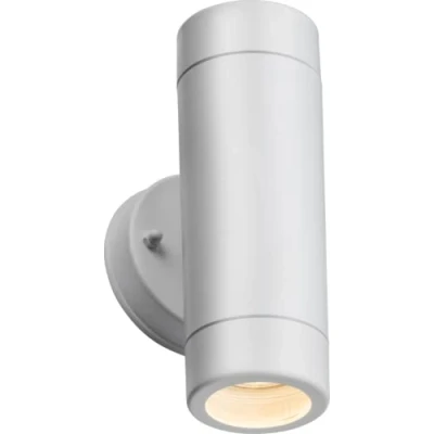 Image of KnightsBridge EAMON 230V IP54 GU10 Polycarbonate Up/Down Wall light White