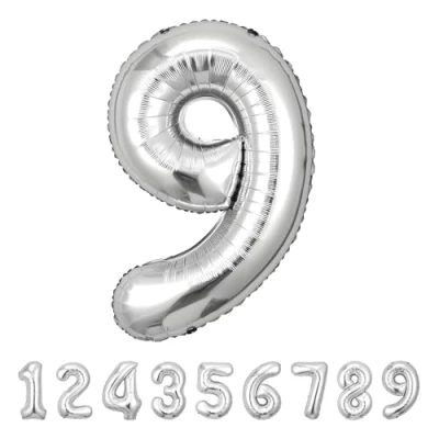 Image of Number Balloons 9,Sliver 9 Balloon 40 Inch Giant Helium Foil for Boys Girls Party Decor Birthday Anniversary Graduation Decorations Supplies