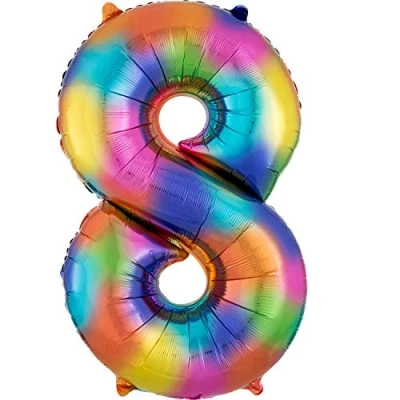 Image of Amscan 3853801 S/Shape: 8 Rainbow Splash