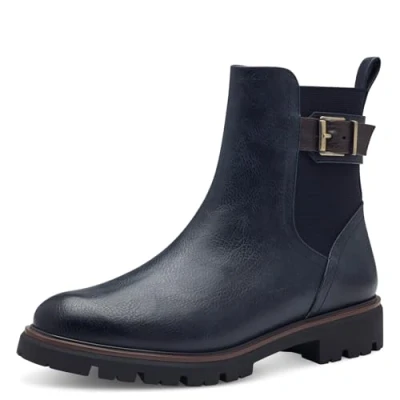 Image of MARCO TOZZI Women&#039; Chelsea 2 25420 43 Boot, Navy Comb, 4 UK