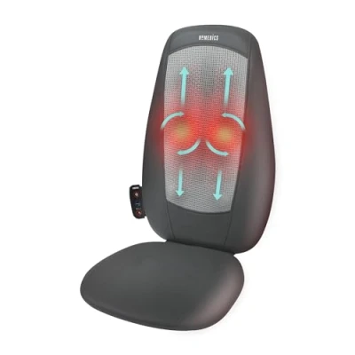 Image of HoMedics Shiatsu Back and Shoulder Massager Adjustable Massage Chair, Ease Stiffness/Tension with 3 Zone Settings, Relax Full, Upper + Lower Muscles, Roller, Vibration, Soothing Heat Black