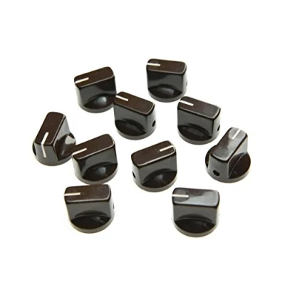Image of KAISH Pack of 10 Guitar AMP Effect Pedal Knobs Pointer Knob with Set Screw Brown