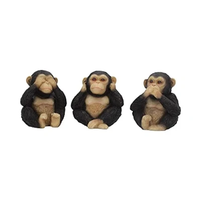 Image of Nemesis Now U4174M8 Three Wise Chimps Figurine 8cm Black
