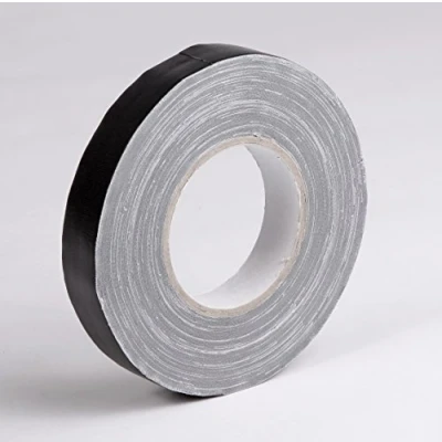 Image of Clairefontaine Ref 97036C Banded Fibre Tape (Single Roll) 25mm x 50m Size, 280 Microns Thick Suitable for Covering Nails on Canvas Boards Black