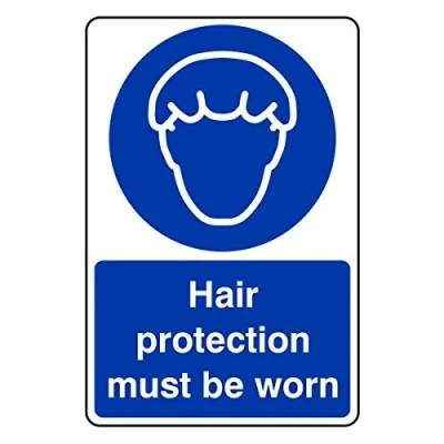 Image of 200mmx300mm Hair Protection Must Be Worn Catering Sign Rigid Plastic