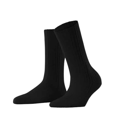 Image of FALKE Women&#039;s Cosy Wool Boot W SO Viscose Cashmere Plain 1 Pair Socks, Black (Black 3000) new eco friendly, 2.5 5
