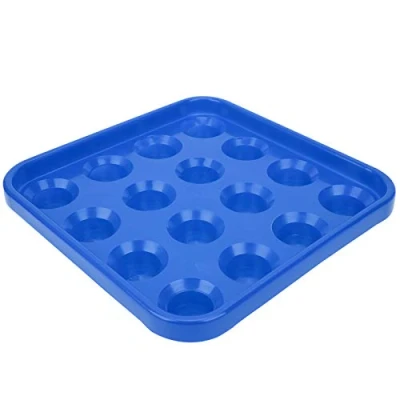 Image of Keenso Billiard Ball Tray, 16 Holes Pool Tray Holder Snooker Storage Table Accessories Balls(blue) Billiards Supplies