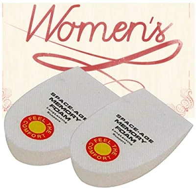 Image of 2 PK Shoe Insoles Unisex One Size Fits All Accessories Insole Foot Care (Womens Memory Foam Heel Cushions)