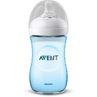 Image of Philips Avent SCF035 / 17 Natural Baby Bottle 260ml Blue 1 Month and +