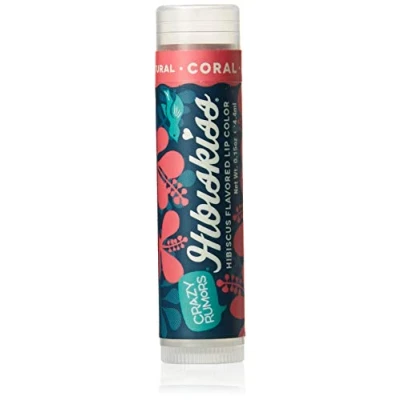 Image of Crazy Rumors &#039;Hibiskiss&#039; Coral Soothing Lip Balm Stick for Dry Lips, 100% Natural and Vegan 4g