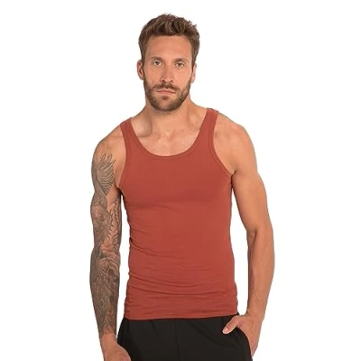 Image of JP 1880 Men&#039;s Undershirt, Oeko tex, Tank top Vests, Burnt Clay, XXXX Large