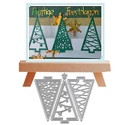 Image of Metal Cutting Dies, YunTrip Triangle Christmas Tree Dies Cut Stencils for DIY Scrapbooking Photo Album Decorative Embossing Paper Card Making Template
