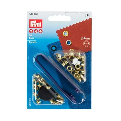 Image of Prym Eyelets, Metal, Gold, 9.3 x 5.7 0.7 cm