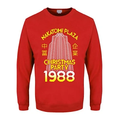 Image of Grindstore Men&#039;s Nakatomi Plaza Red Christmas Sweater